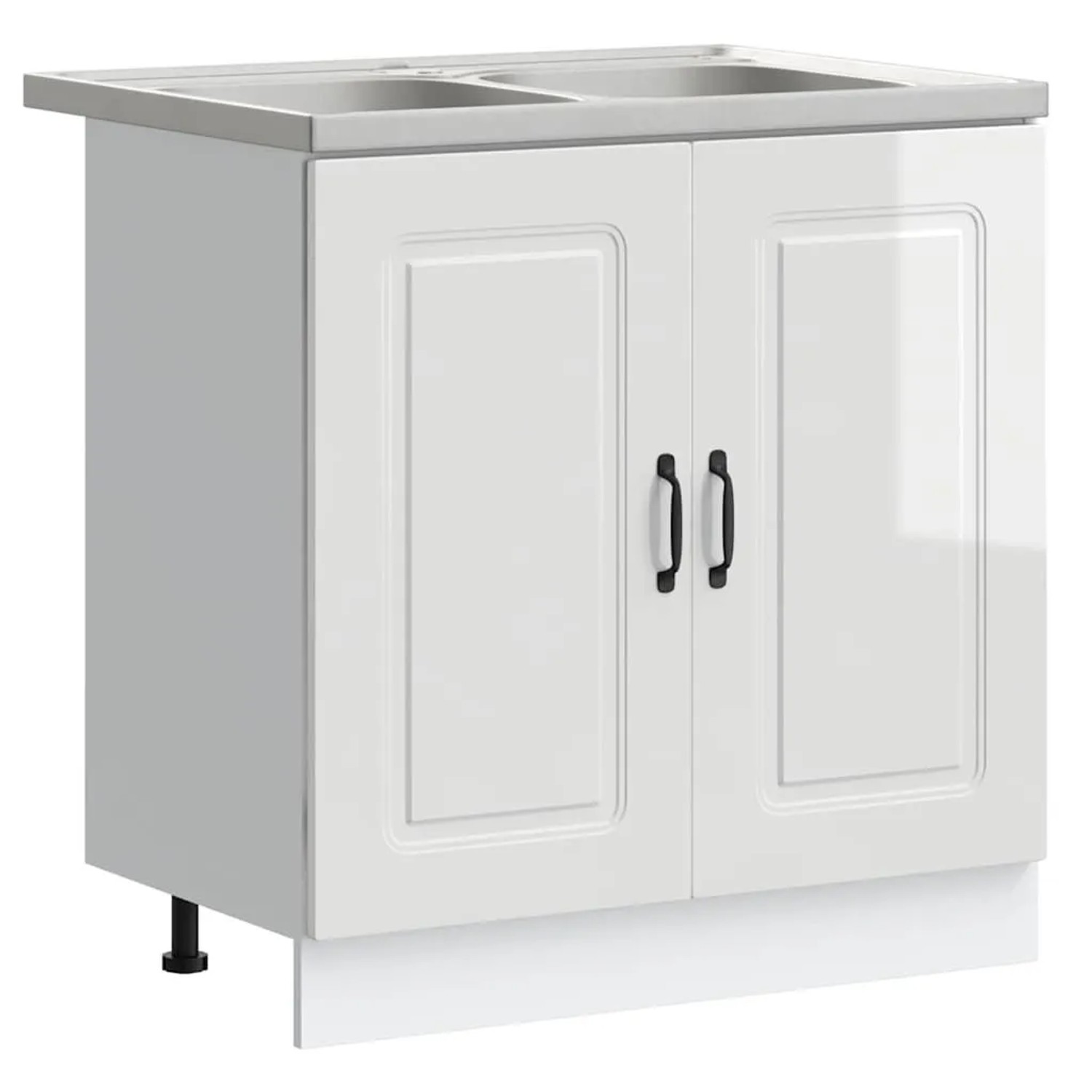vidaXL Küchenschrank mit Tür Kalmar Glänzend Weiß 80 x 46 x 81,5 cm 3315003