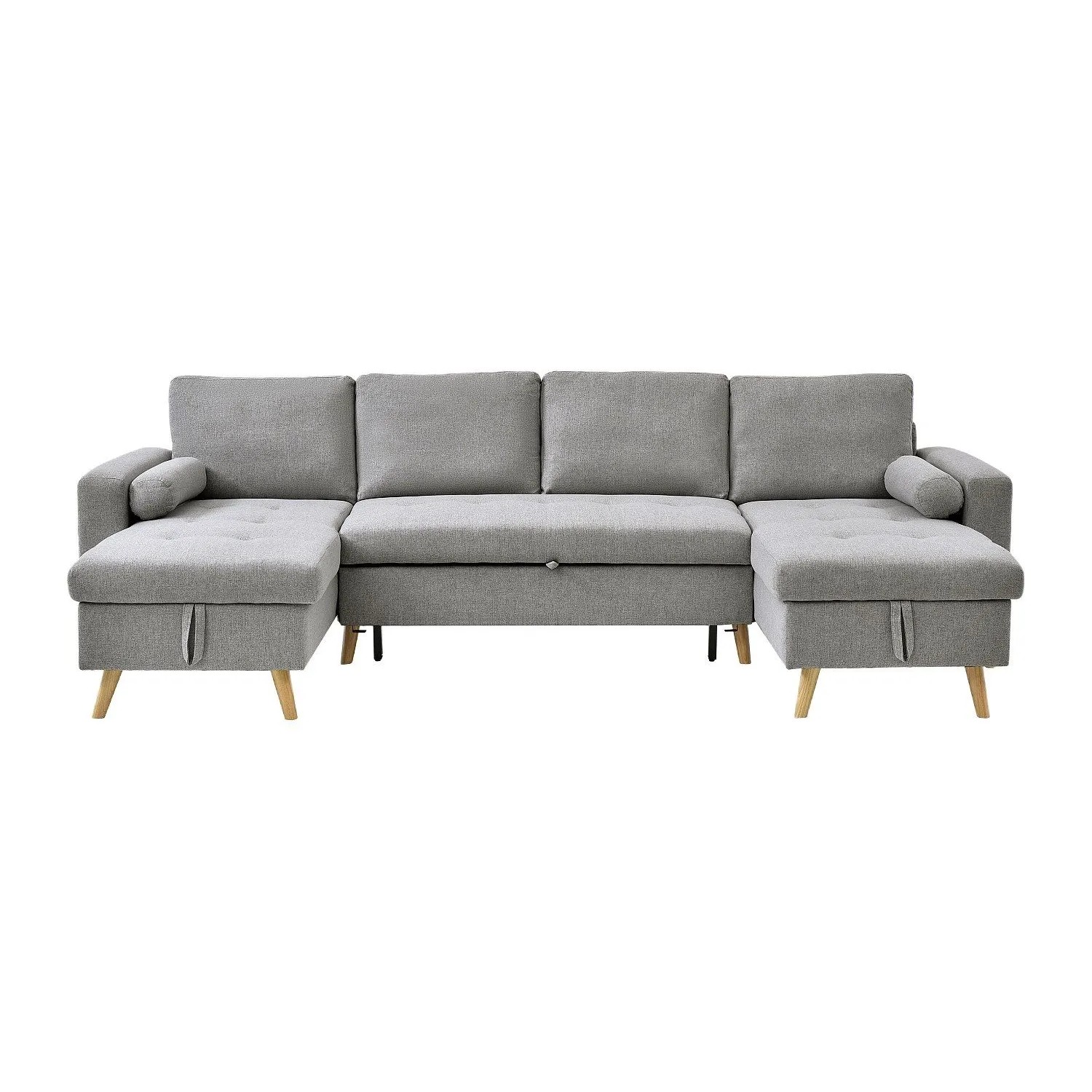 Vente-unique Schlafsofa Kori Hellgrau 288 cm