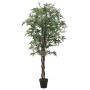 Künstlicher Ahornbaum, 120 cm hoch, mit 336 grünen Blättern im schwarzen Topf.