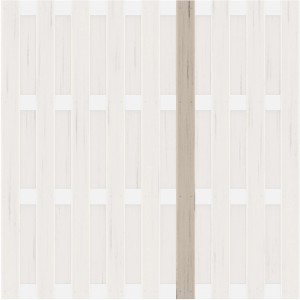 Sichtschutzzaun Jumbo WPC Sand mit senkrechten Lamellen und geriffelter Oberfläche.