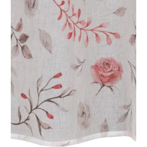 Schlaufenpanneau Rachele in Rosa-Grau mit floralem Muster für Fenstervorhänge.