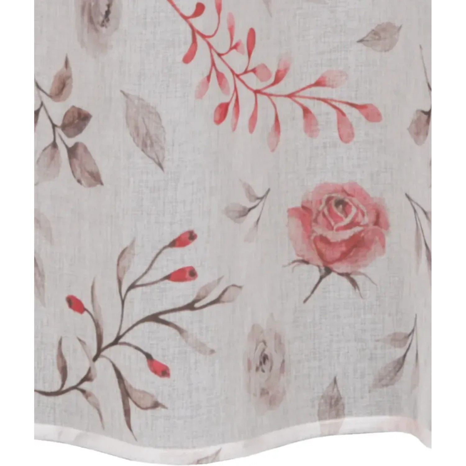 Schlaufenpanneau Rachele in Rosa-Grau mit floralem Muster für Fenstervorhänge.