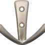 Metall Wandhaken, vernickelt, mit zwei Hakenarmen und Befestigungslöchern.
