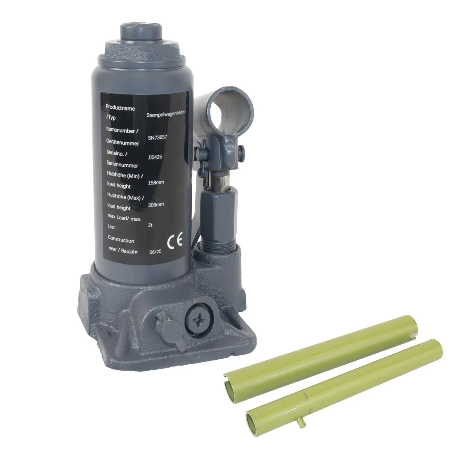 TRUTZHOLM Hydraulischer Stempelwagenheber 2t Last 158mm bis 308mm Hubhöhe