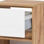 Held Möbel Unterschrank Salerno, 40 cm, matt Weiß/Wotaneiche, mit offener Schublade.