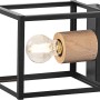 Schwarze Ledvance Wandlampe Decor Nairobi mit Holzelement und E27 Fassung.