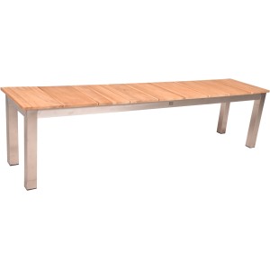 Gartenbank Dallas aus Teakholz und Edelstahl, Teil des 3-teiligen Gartenmöbel-Sets von Garden Pleasure.