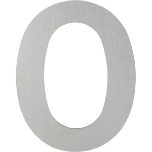 AnsaPro Hausnummer 0 aus Edelstahl, moderne Optik für die Hauswand.