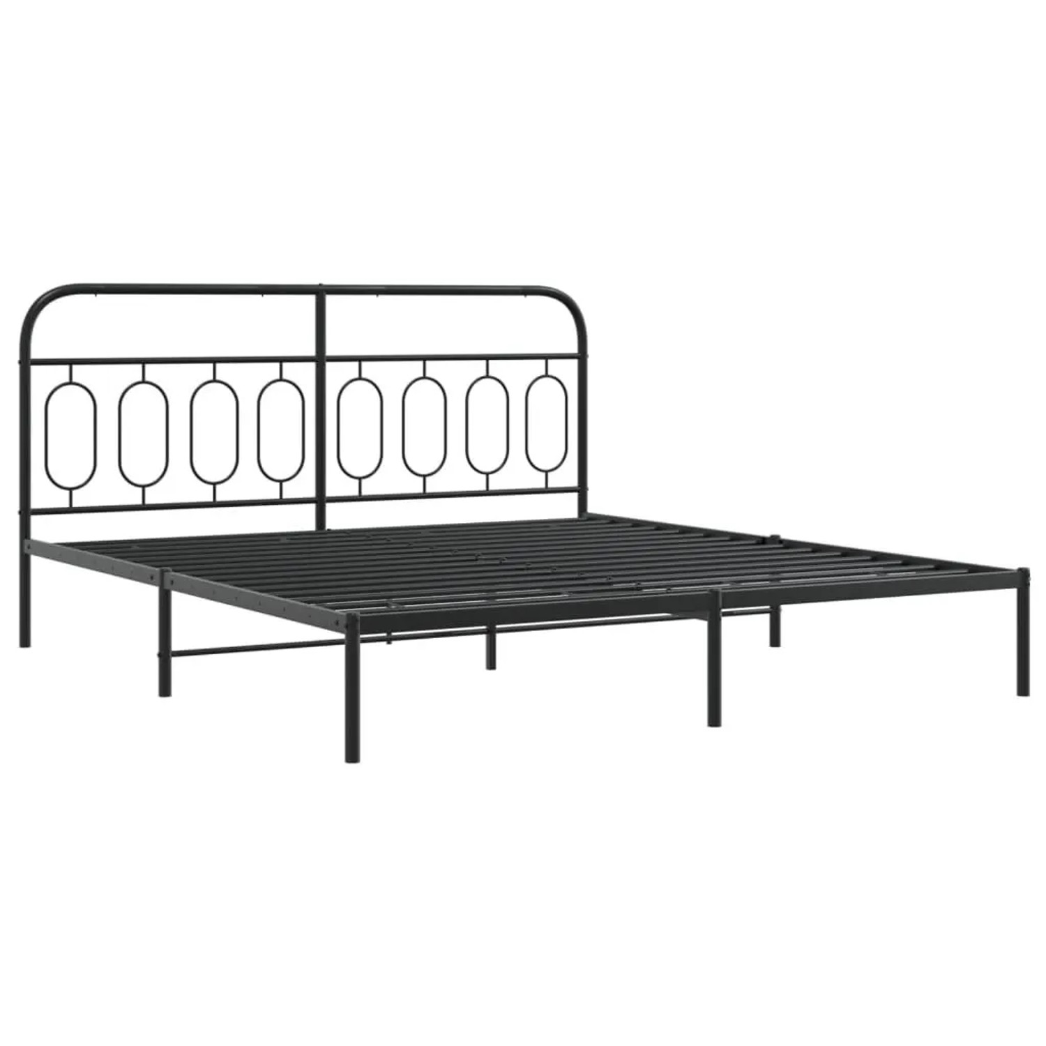 vidaXL Bettgestell mit Kopfteil Metall Schwarz 193x203 cm 377123 günstig online kaufen