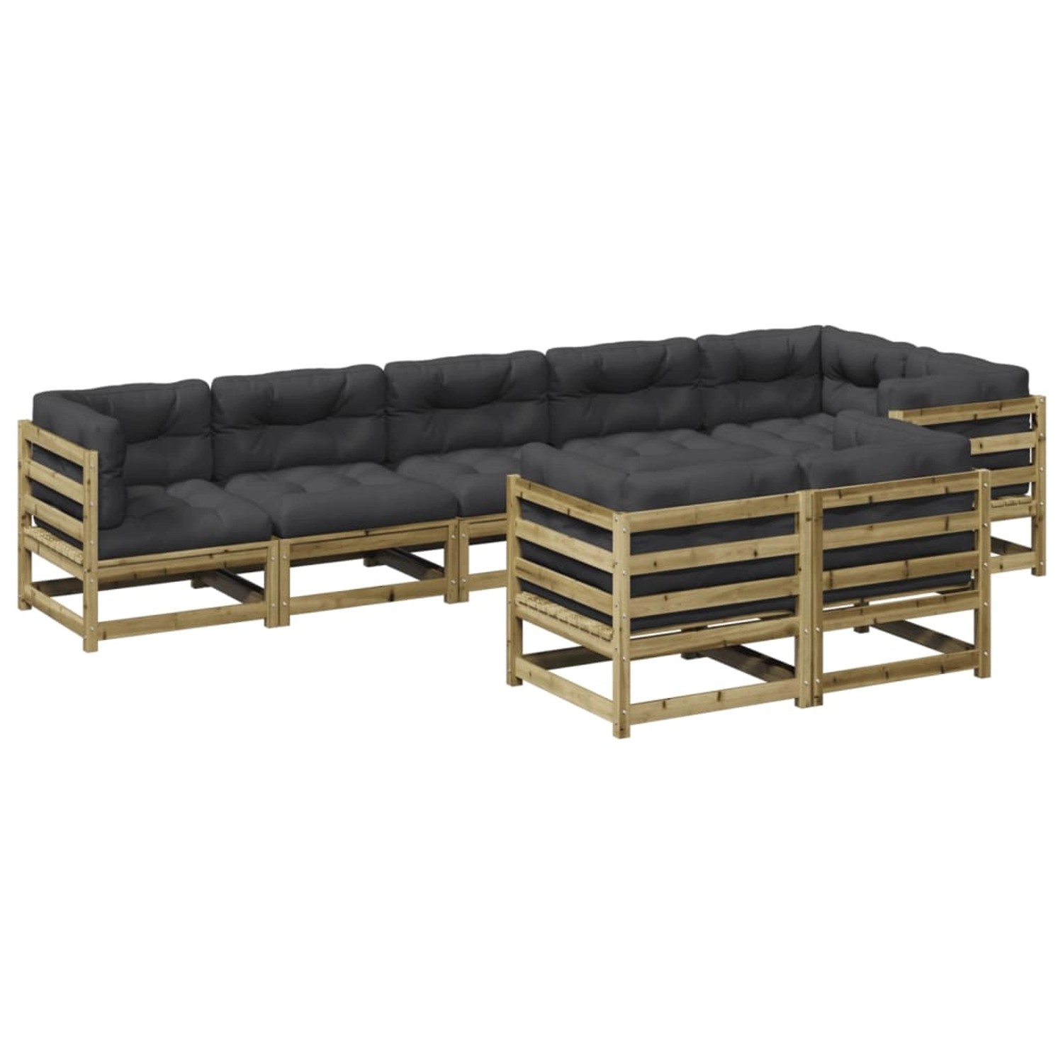 vidaXL 8-Tlg Garten-Sofagarnitur mit Kissen Kiefernholz Imprägniert 3299507 günstig online kaufen