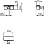 Ideal Standard Ultra Flat New Ablaufgarnitur, schwarz, Maße: 10/95/40/75/165/220 mm.