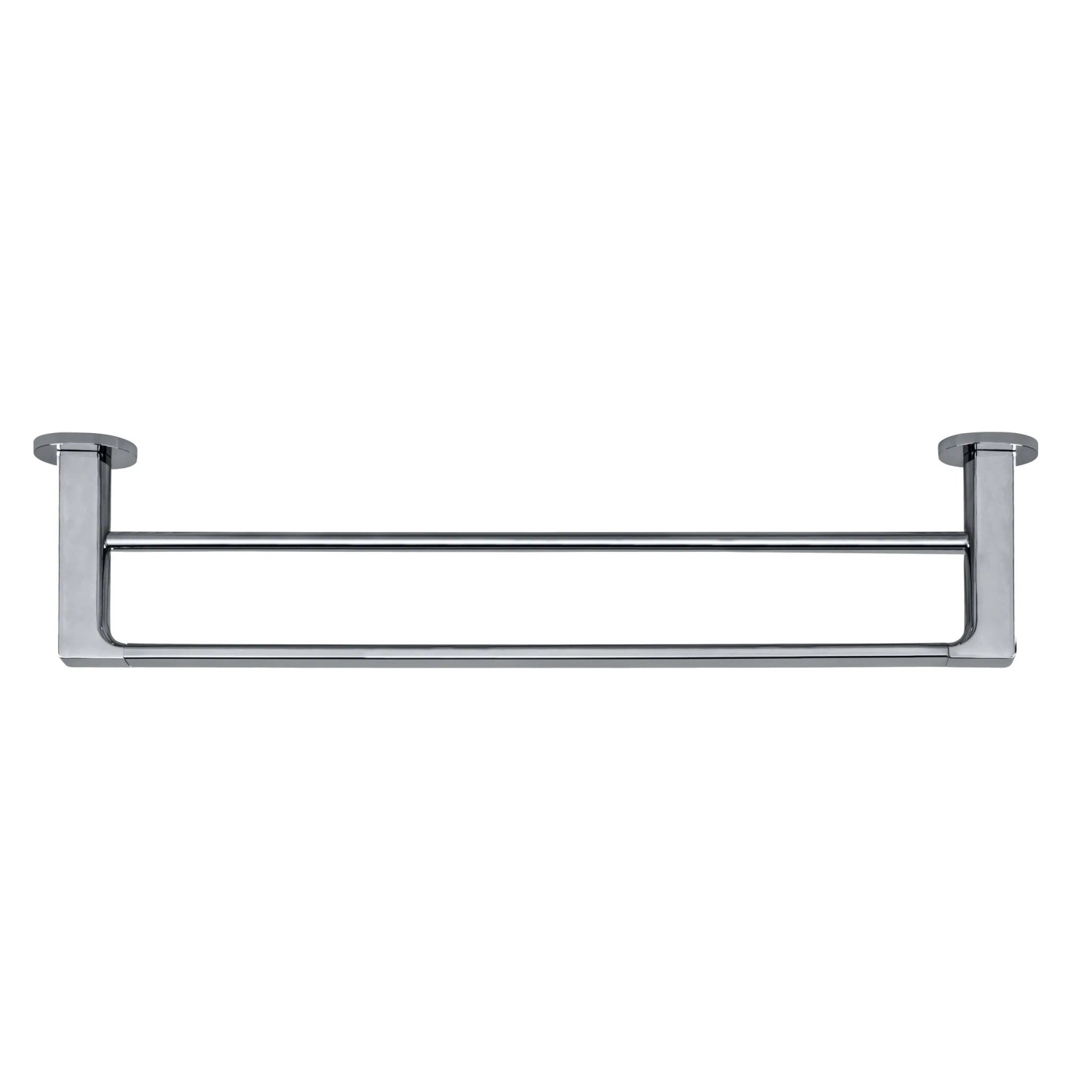 Wenko Badetuchstange Duo Maribor, 60 cm, silber glänzend, zur Wandmontage im Badezimmer.