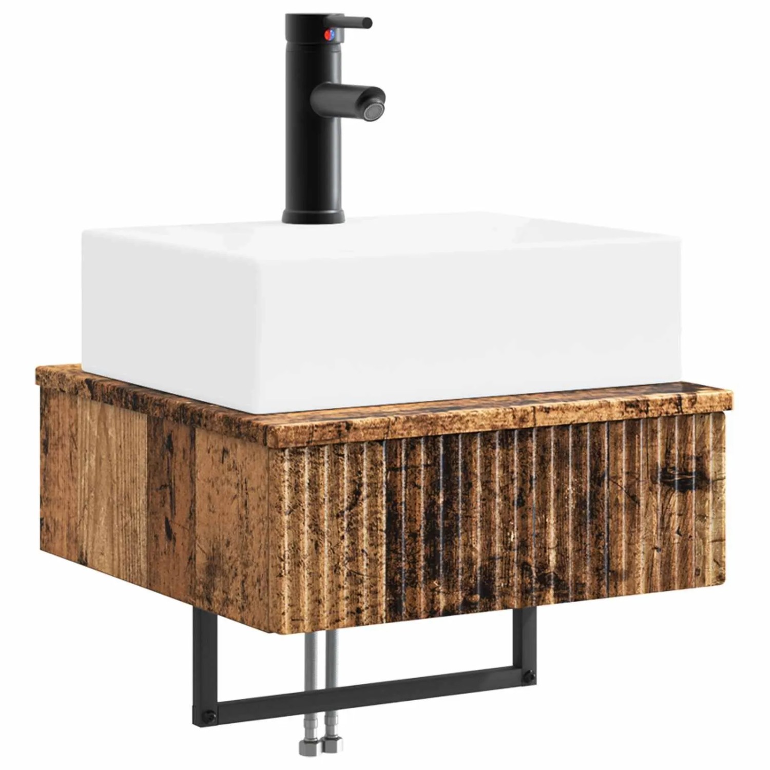 vidaXL Wandmontiertes Waschbecken Altholz 40 x 41 x 39 cm 890206