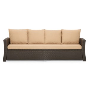 Setgarden Mix-Techno Gartenkissen Für Polyrattan Möbel 180×60×50 cm – Kissen Für 3 Sitzer Gartensofa 1tlg Beige