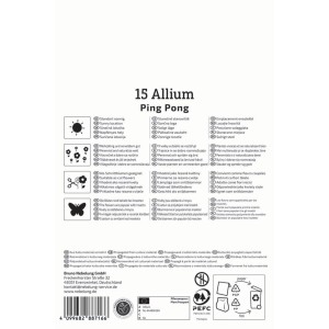 Verpackung der Kiepenkerl Blumenzwiebel Zierlauch Ping Pong mit Produktinformationen.