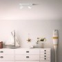Weißer Philips Spot Runner, 2er-Set, aus Metall. Schwenkbare Spots für flexible Beleuchtung.