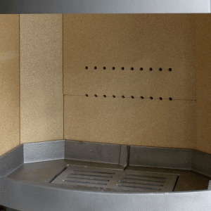 Detailaufnahme: Feuerraum des H&M Germany Kamin-Ofen Mango 2.0 Plus, gussgrau.