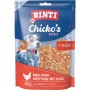 Rinti Chicko Mini Huhn-Häppchen mit Käse, 80g Packung. Getrocknete Hunde-Snacks mit Huhn und Käse.