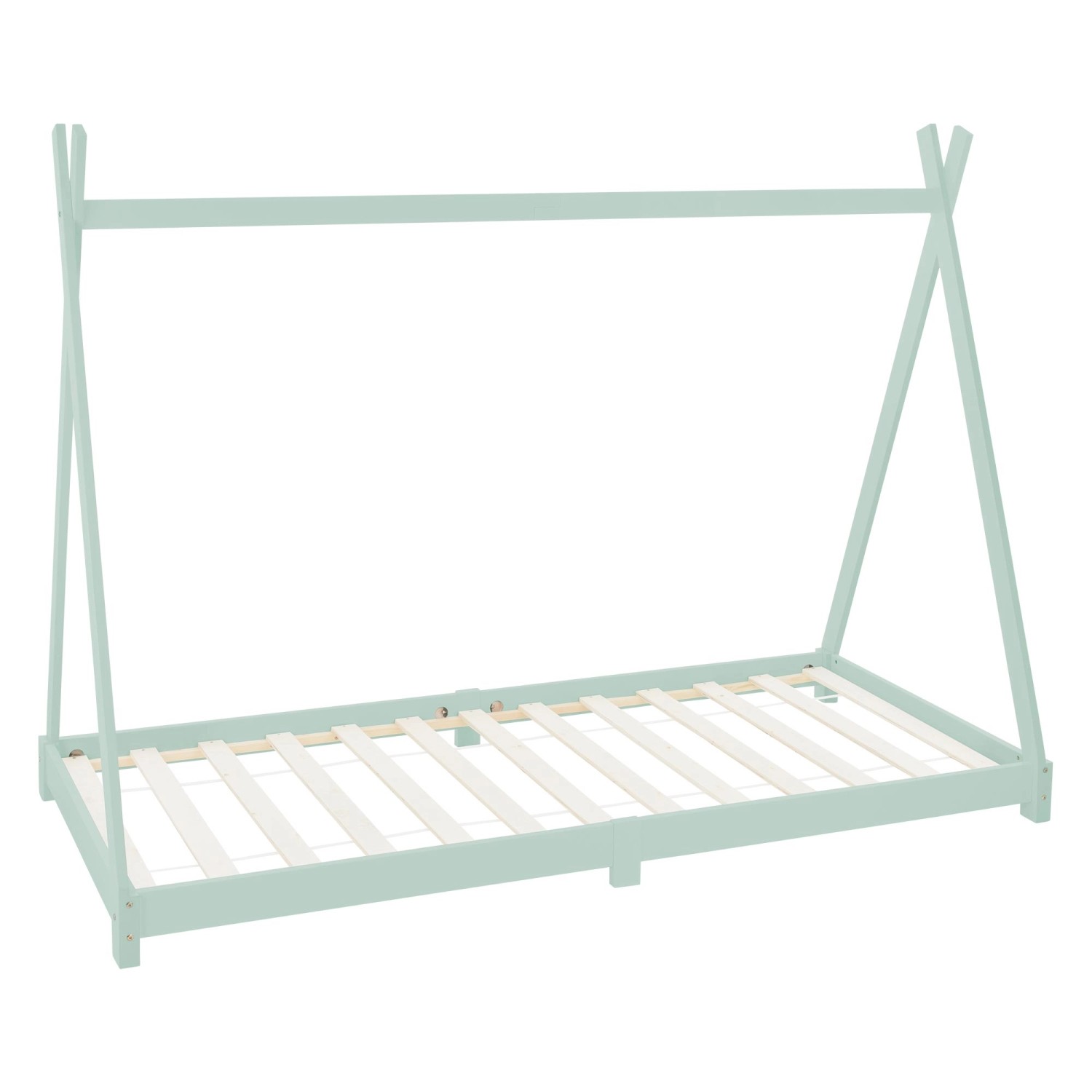 ML-Design Kinderbett Tipi 90 x 200 cm mit Lattenrost Mint Kiefernholz