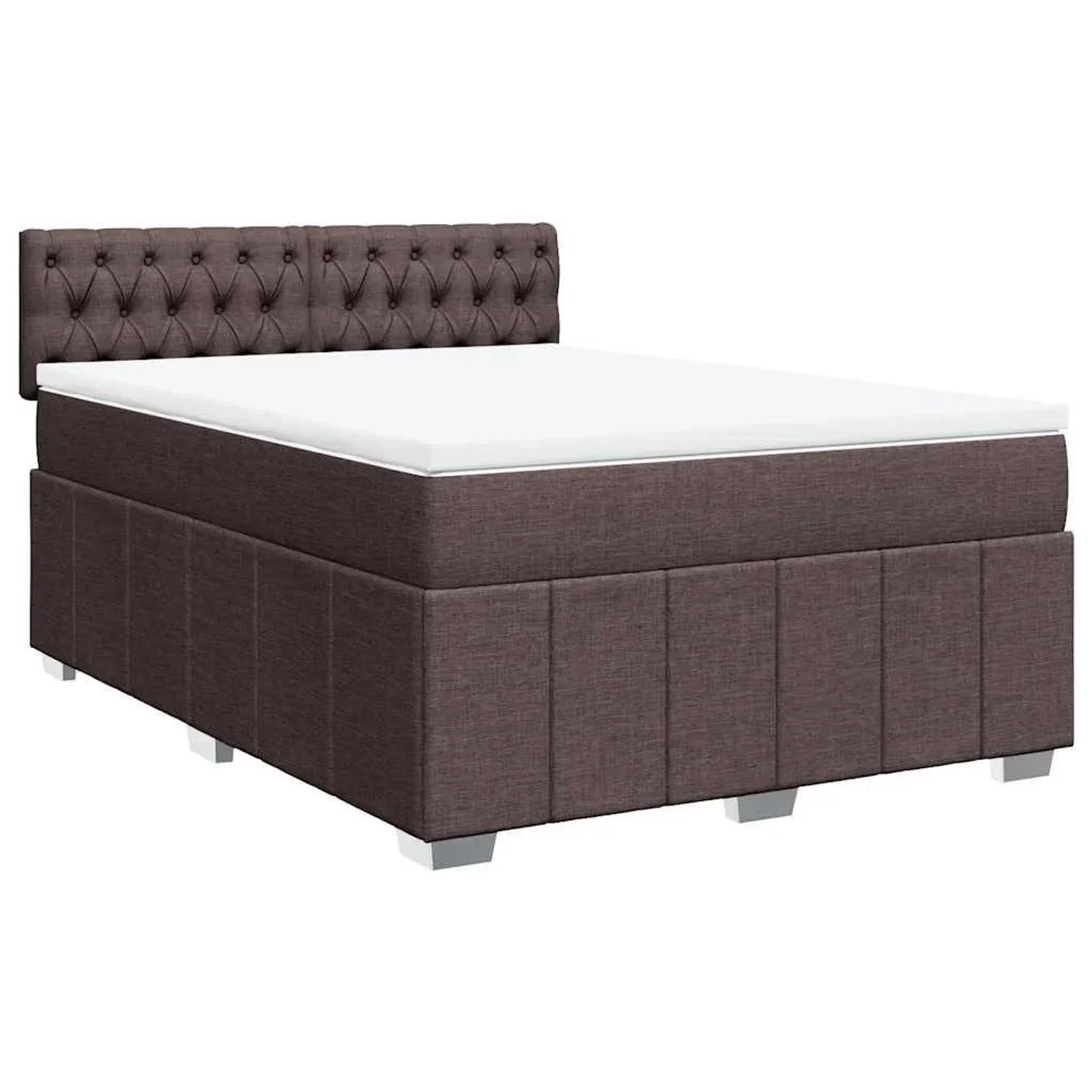 vidaXL Boxspringbett mit Matratze Dunkelbraun 140x190 cm Stoff 3287073