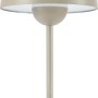 Beige Solar-LED-Tischleuchte Messina, Ø 16 cm, 27,5 cm hoch, für den Außenbereich.
