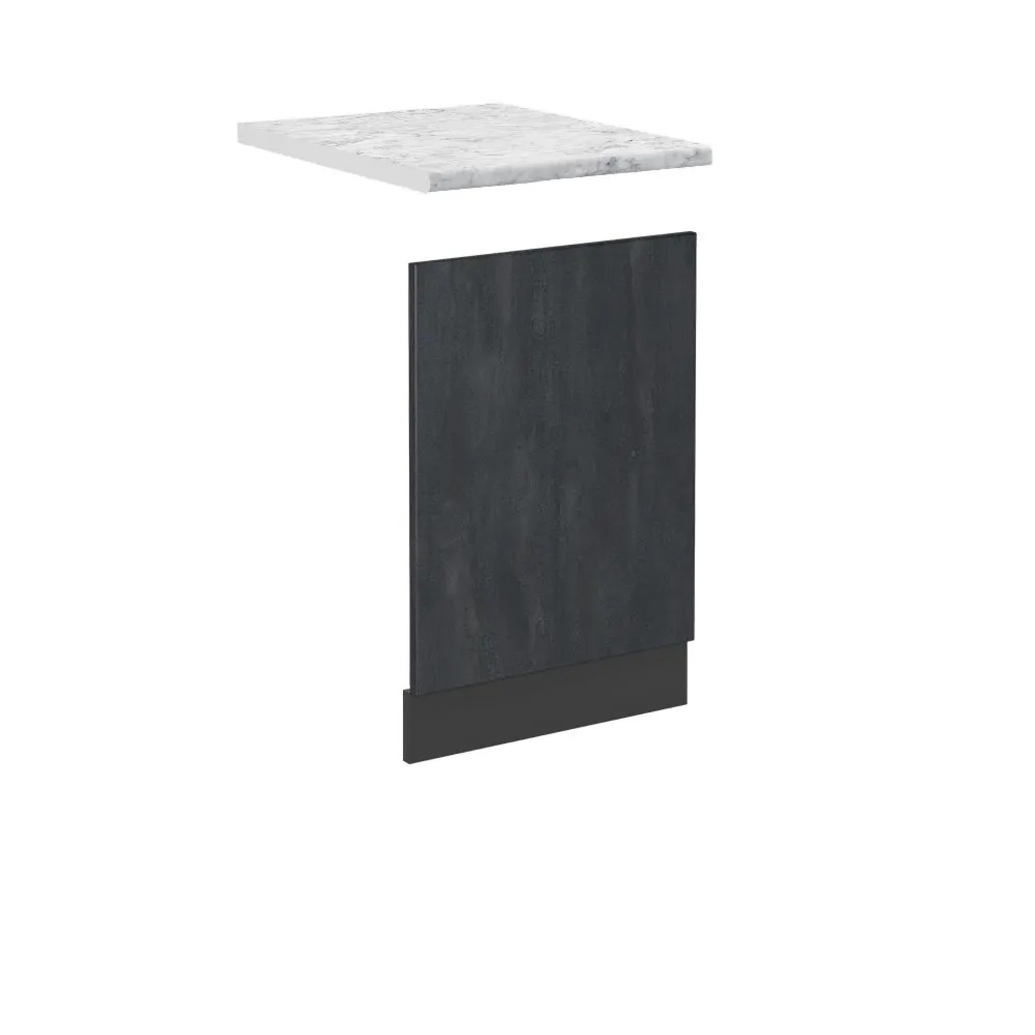 Vicco Frontblende R-Line Geschirrspüler Fronttür Schwarz Beton Anthrazit 45 cm AP Marmor