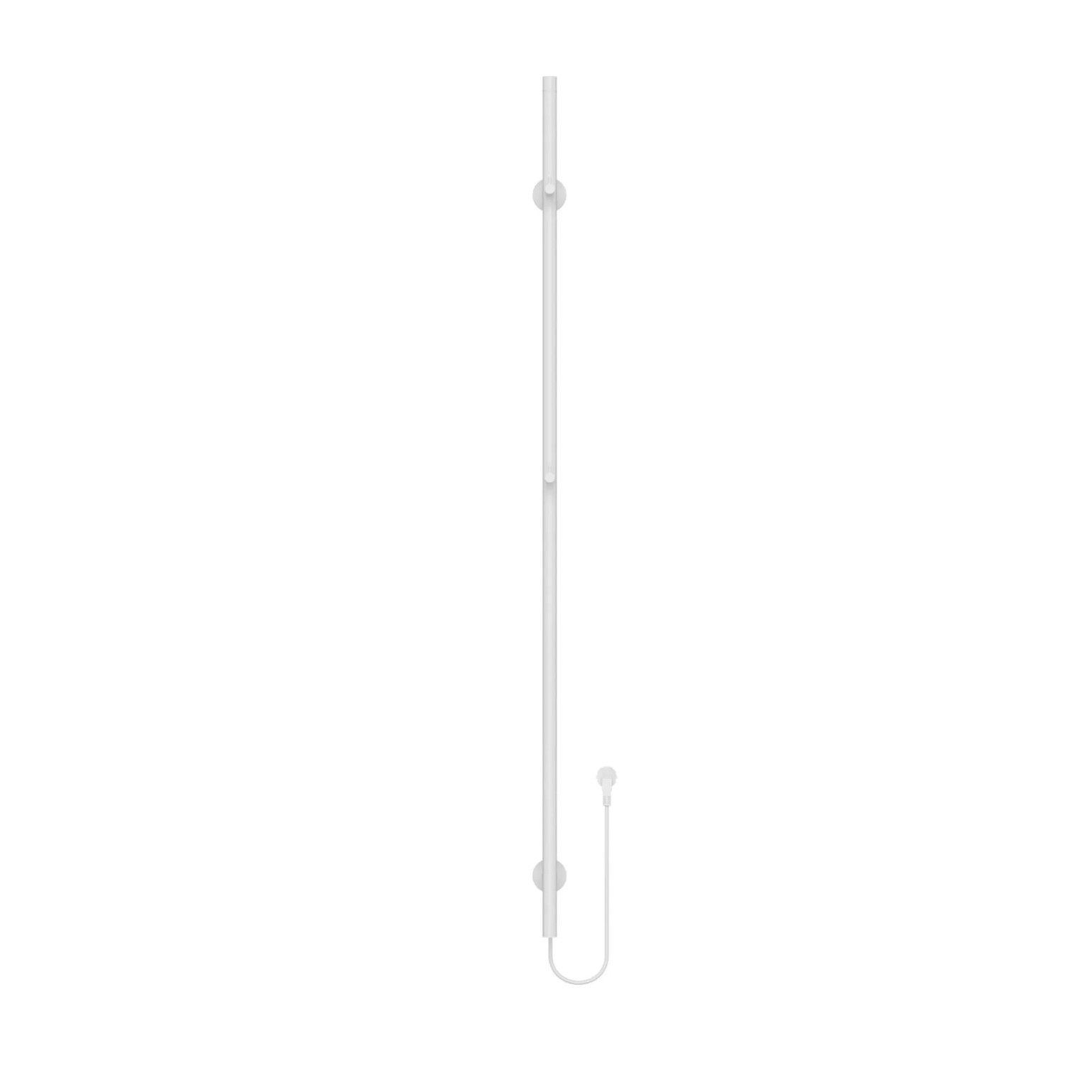 Belvit Elektrischer Handtuchtrockner Einzelrohr 1500x63 mm Weiß Glänzend mit 60 W Timerfunktion