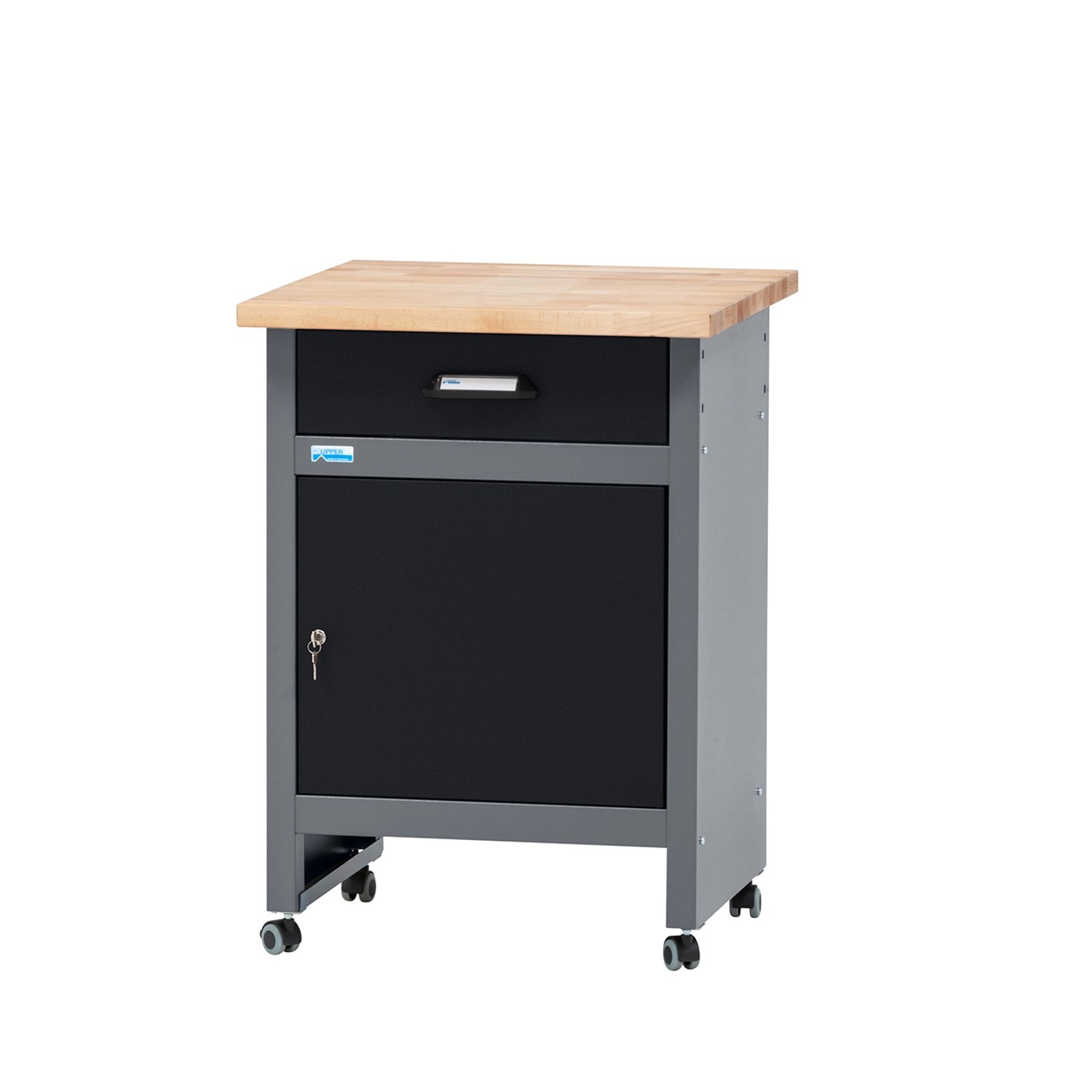 Küpper Werkbank Eintürig 1 Schublade & Rollen 84 x 60 x 60 cm Schwarz-Grau günstig online kaufen