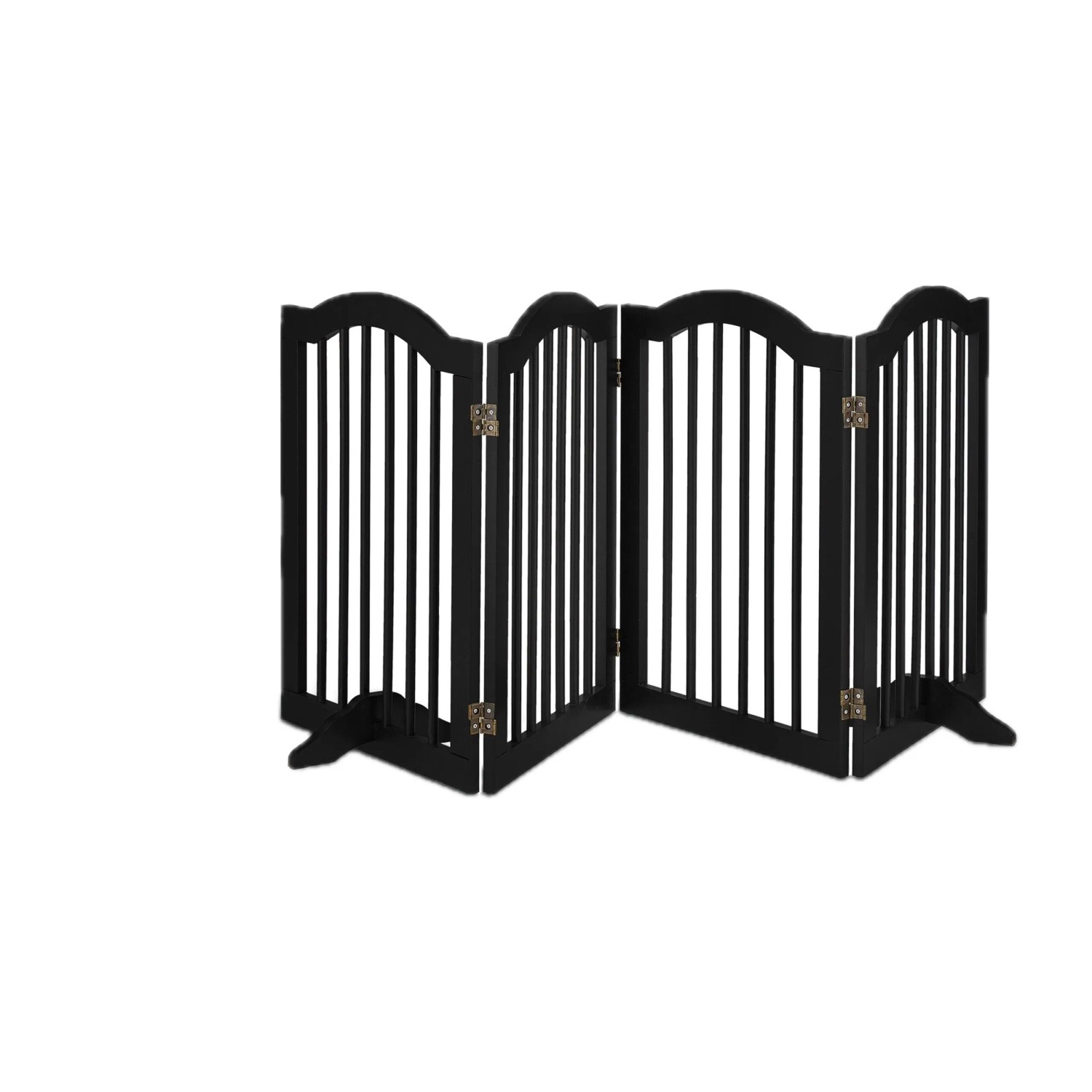Relaxdays Absperrgitter MDF Bambus Schwarz Zusammenklappbar 70 cm x 205,5 cm x 30 cm, 8,4 kg