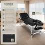 Schwarze Tectake 3 Zonen Massageliege (61 cm breit) mit Tragetasche. Sonnenliege mit Alu-Gestell.