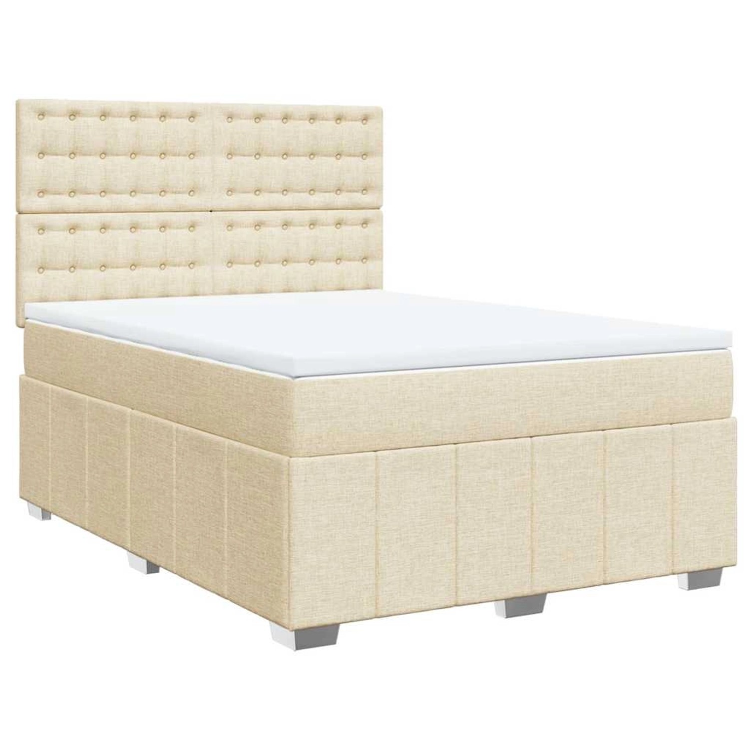 vidaXL Boxspringbett mit Matratze Creme 140x190 cm Stoff 3291682 günstig online kaufen