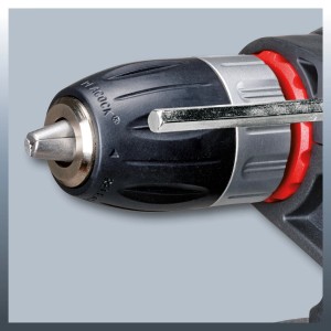 Detailaufnahme: Einhell TC-ID 550 E Schlagbohrmaschine mit Schnellspannbohrfutter.