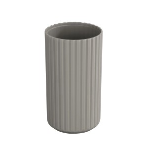 Allstar Zahnputzbecher Minas in Taupe mit Rillen-Design, zur Aufbewahrung von Zahnbürsten.