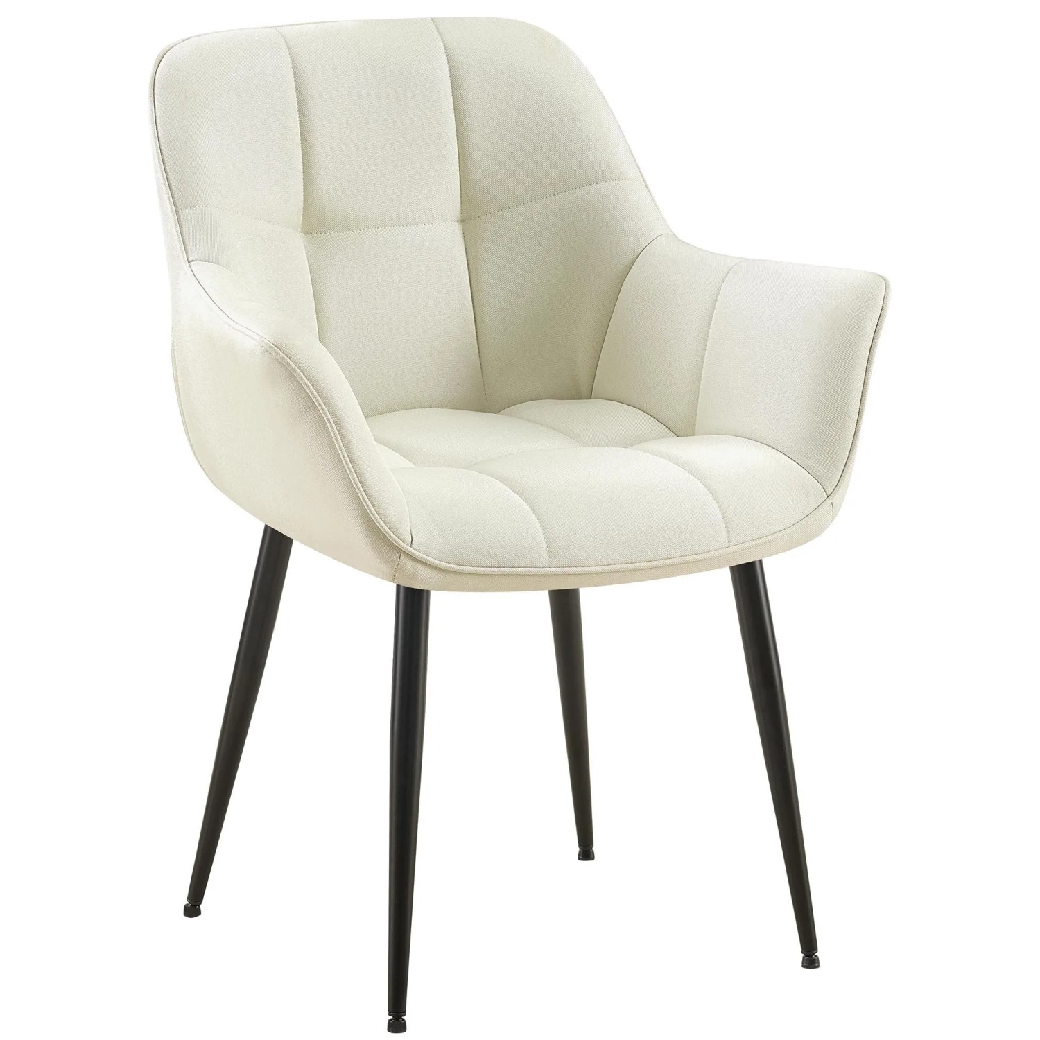 DELUKE Esszimmerstuhl GUNIM Stoff Creme 65x58x85cm Essstühle Esszimmerstühle Küchenstühle Wohnzimmerstühle