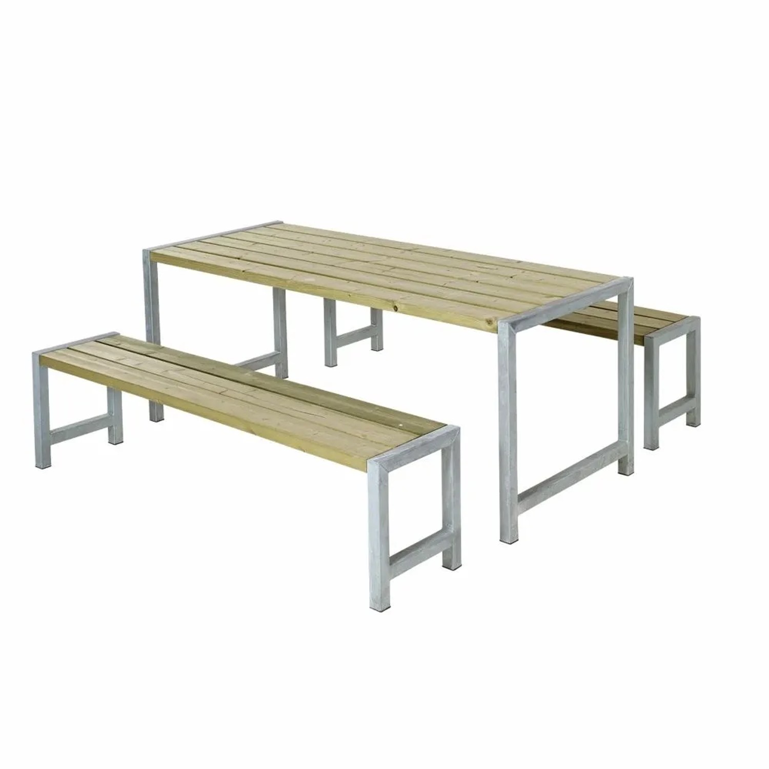 PLUS Gartensitzgruppe aus Holz 186 cm Druckimprägniert Tisch und 2 Bänke