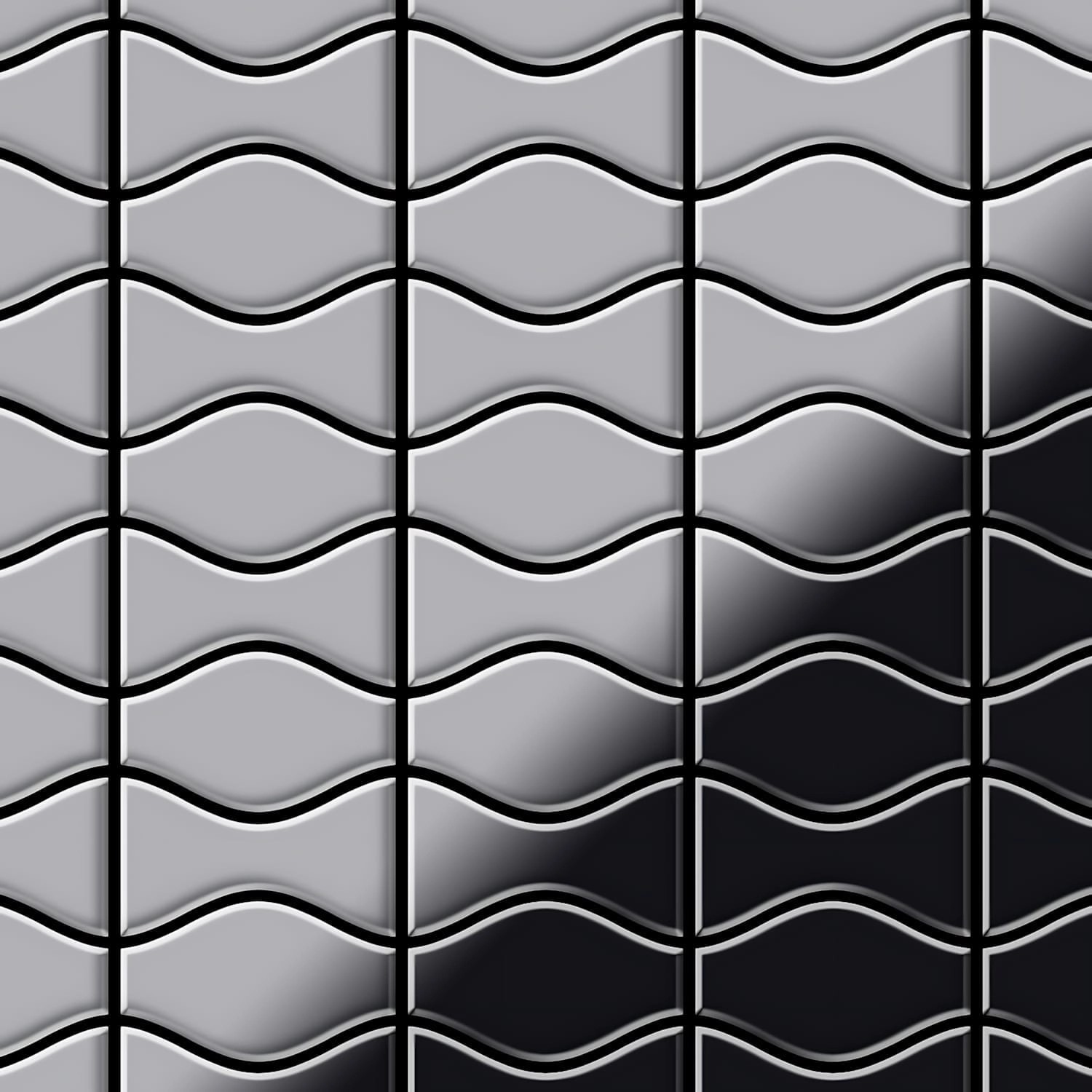 ALLOY Mosaik Fliese Massiv Metall Edelstahl Hochglanz Grau 1,6mm Kismet & K günstig online kaufen