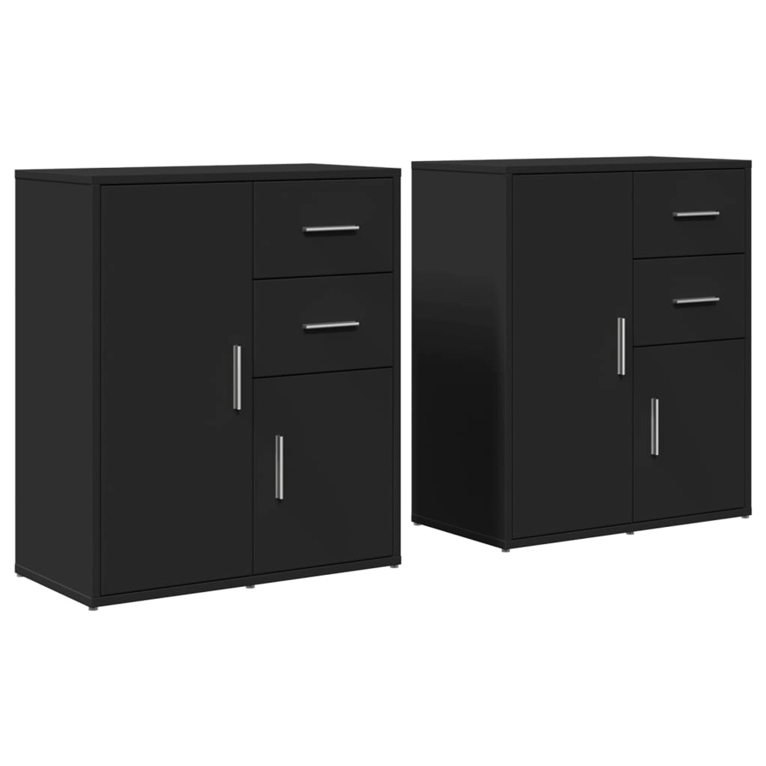 vidaXL Sideboards 2 Stk Schwarz 60x31x70 cm Holzwerkstoff 3276561 günstig online kaufen