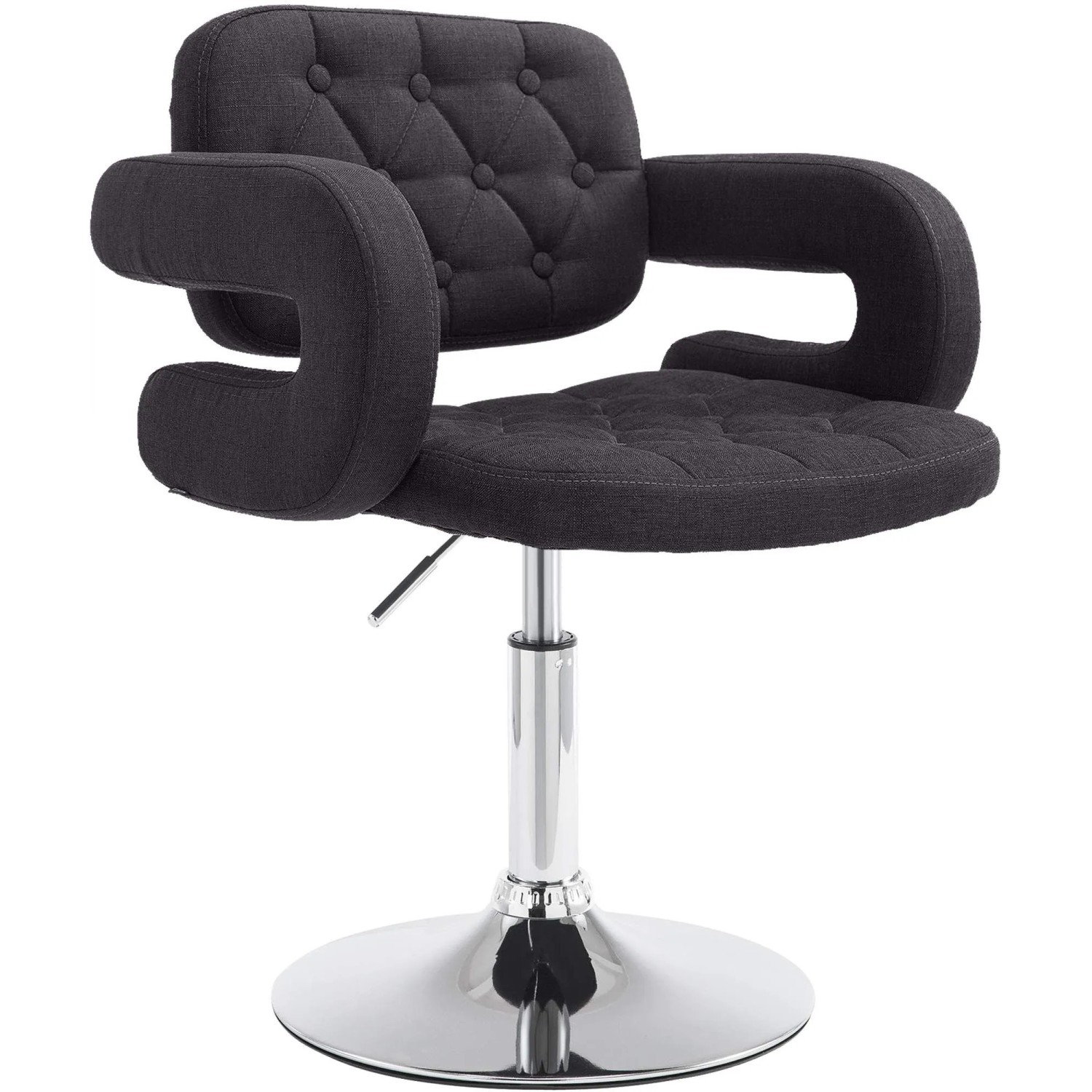 DELUKE Lounger Sessel TURKU Stoff Schwarz 62x55x76cm Barhocker Loungesessel Wohnzimmer Bequem Clubsessel Sessel Hotel