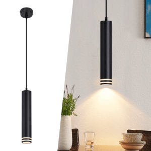 ZMH Pendelleuchte 1 flammig GU10 Zylinder Design Aluminium Höhenverstellbar Modern für Küche Wohnzimmer Esszimmer