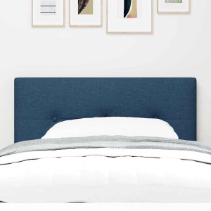 Blaues vidaXL LED Kopfteil, 90 cm, aus Polyester mit LED-Lichtleisten für Betten.