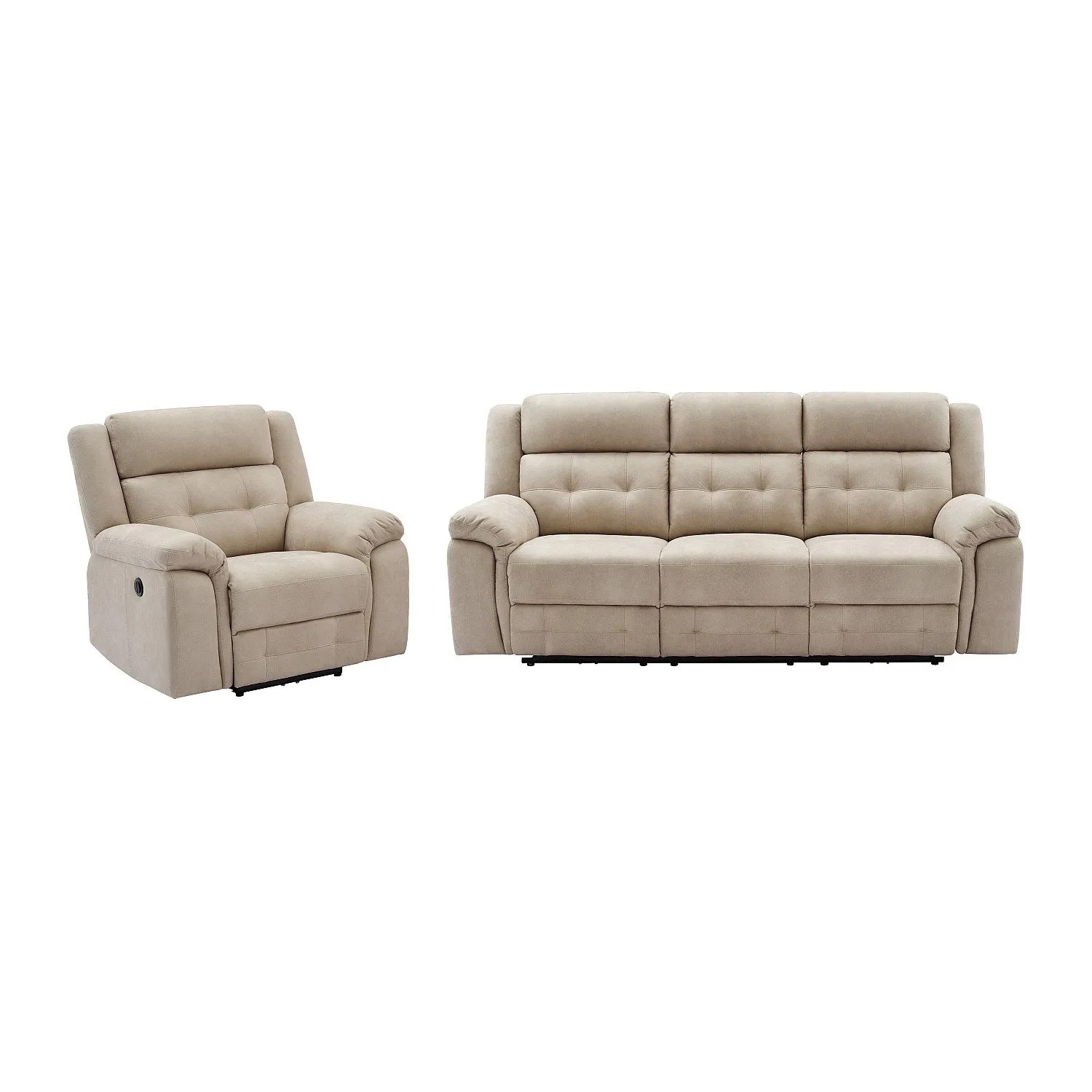 Vente-unique Couchgarnitur Mit Sessel Ortiano Beige 103 cm  223 cm