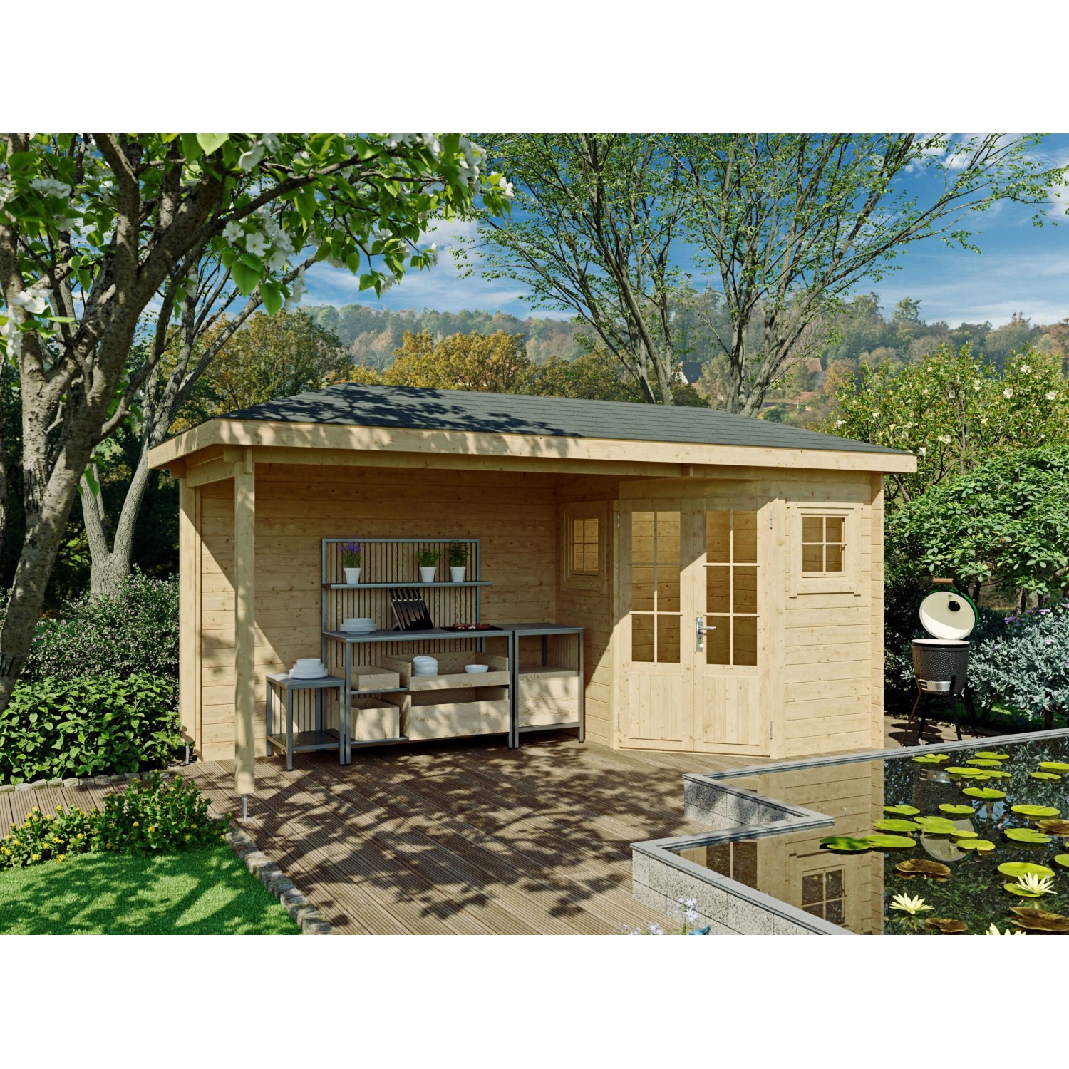 Fjordholz 5-Eck Gartenhaus Modell Evelyn 1C günstig online kaufen