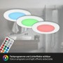 3er Set Briloner LED Einbaustrahler mit Farbwechsel und Fernbedienung im Badezimmer.