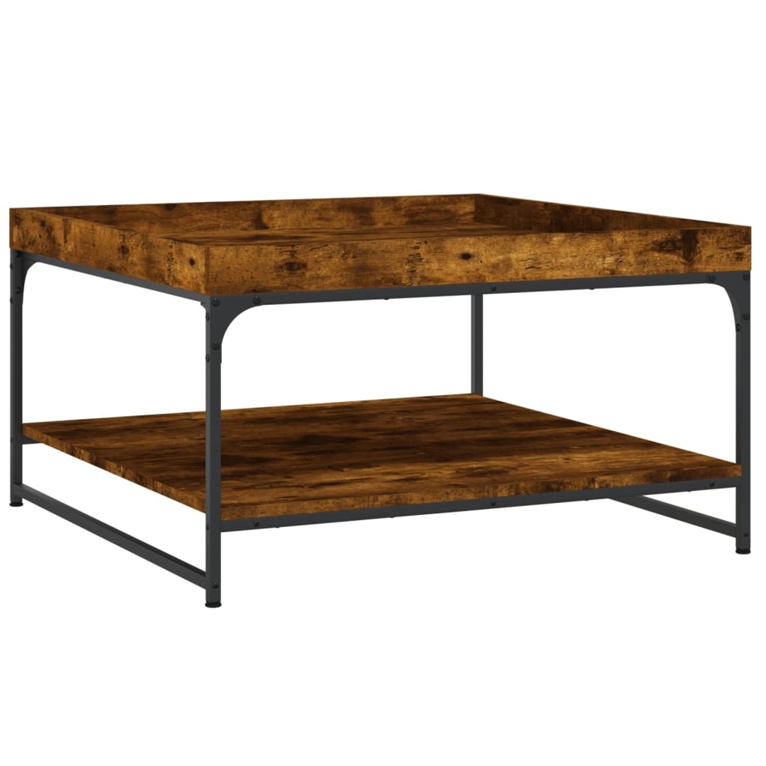 vidaXL Couchtisch Räuchereiche 80x80x45 cm Holzwerkstoff und Eisen 832815 günstig online kaufen
