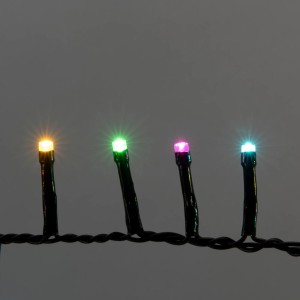 Konstsmide LED-Lichterkette Cluster, bunte Dioden für den Außenbereich, Detailaufnahme.