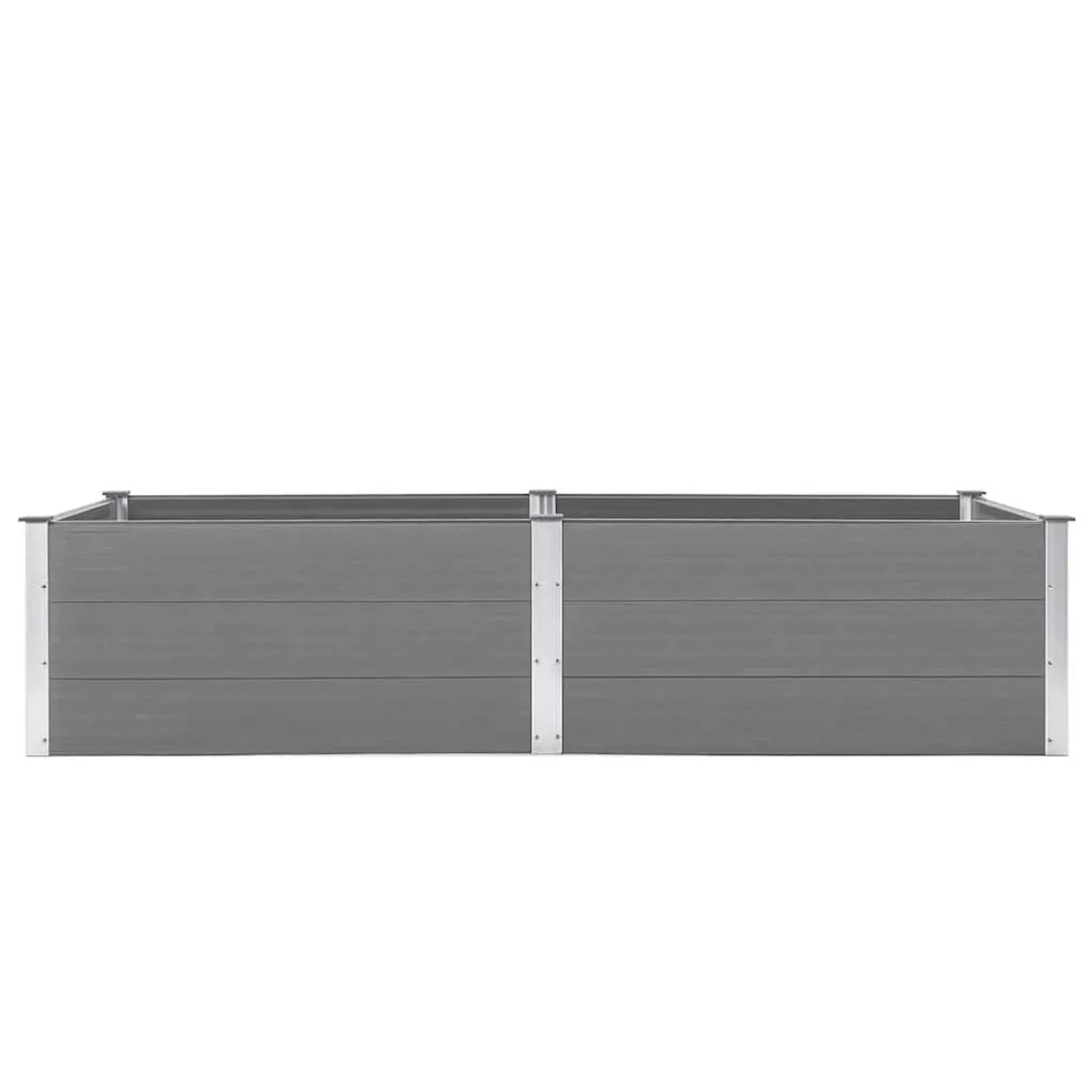 Graues Furnicato Garten Hochbeet (250x100x54 cm) aus WPC und Stahl.