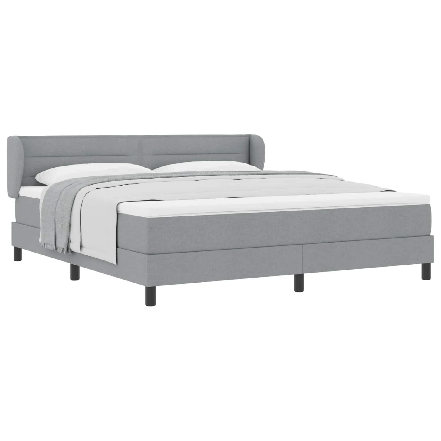 vidaXL Boxspringbett mit Matratze Hellgrau 180 x 200 cm Stoff 3339975 günstig online kaufen