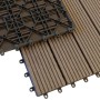 Dunkelbraune KARAT WPC Klickfliese Royal, wetterbeständig, 30x30 cm, für Terrasse und Balkon.