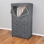 Domopak Living Textil-Kleiderschrank Pixel, 75x50x145 cm, grau, mit Kleiderstange.