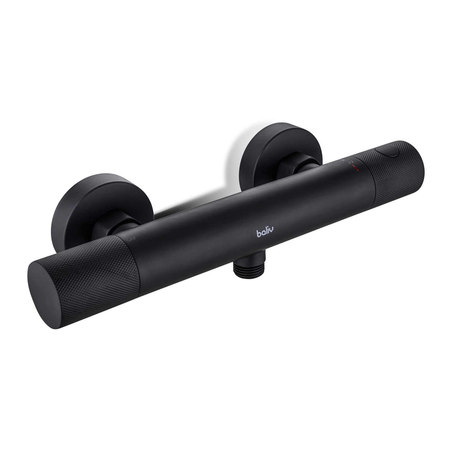 Schwarze baliv Thermostat-Duscharmatur DU-2060 mit Verbrühschutz und Cool Feel Technologie.